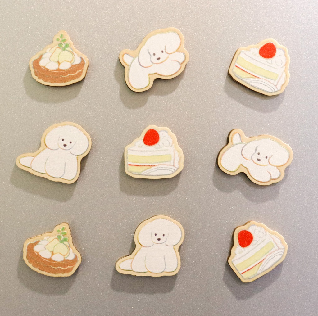 {てらおかなつみ}『心の犬』木マグネット4点入りSET