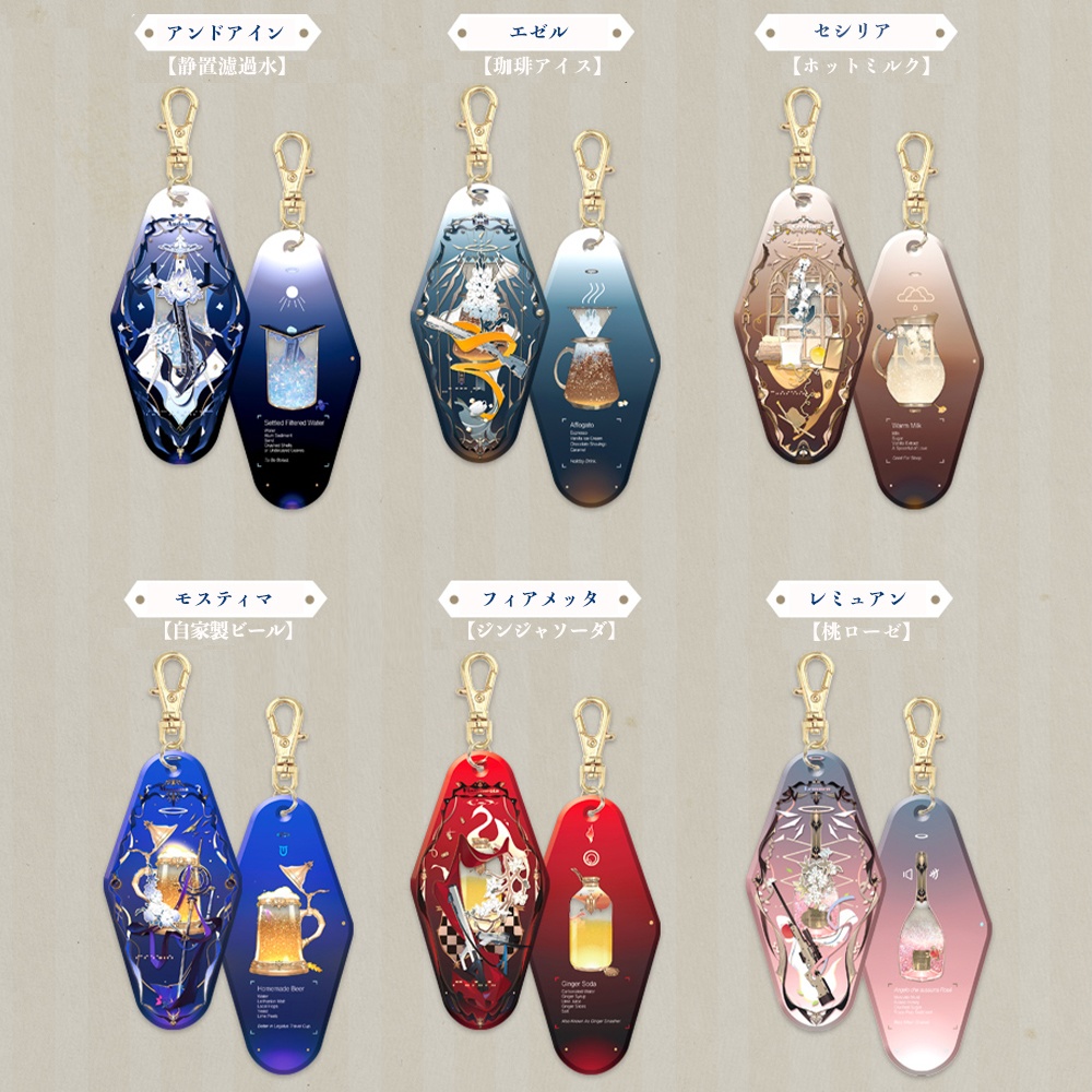 現品{Chuzenji}アークナイツ同人グッズ「リキッドライフ」流砂キーホルダ+カード(6種類)