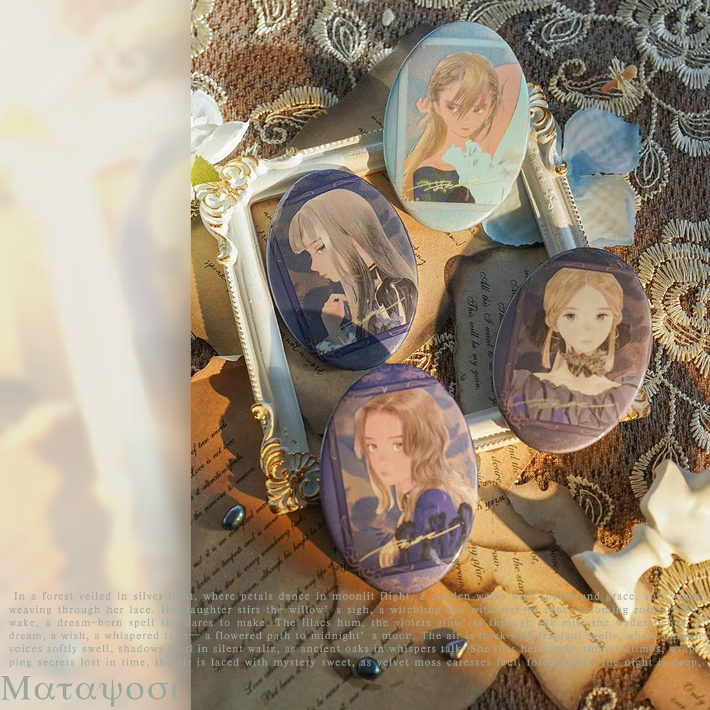 現品!【またよしx森漫谷】レトロ額風缶バッジ