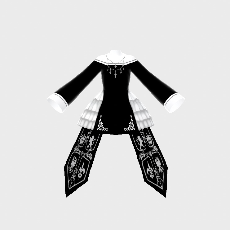 シスター風ゴスロリワンピース【Vroidテクスチャ】