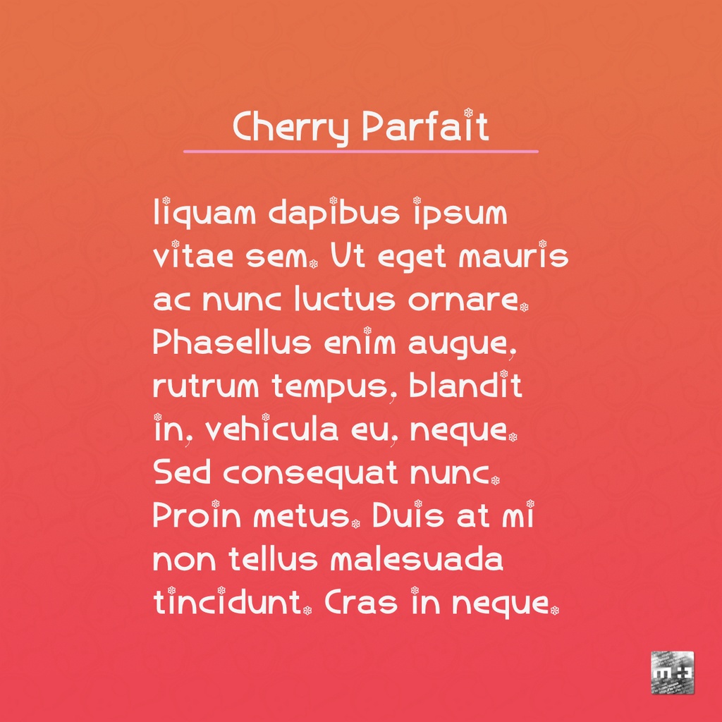 さくらんぼパフェ フォント