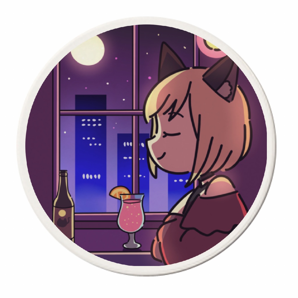 【おやすみ酒1周年グッズ】白雲石吸水コースター
