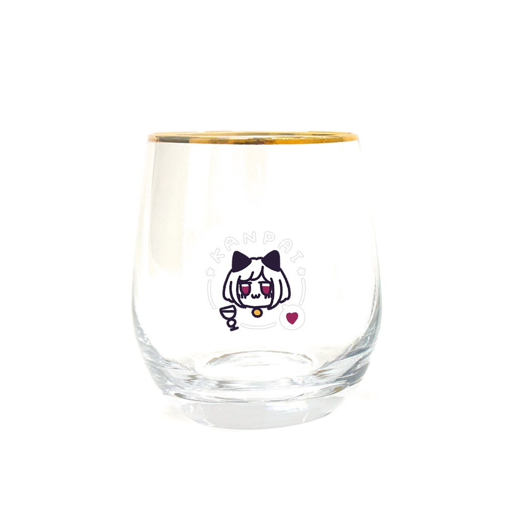 【おやすみ酒２周年グッズ】乾杯グラス（直筆メッセージカードつき！）