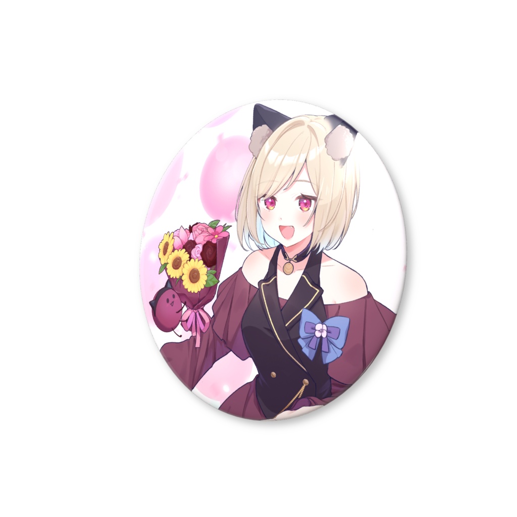 【シャーチャ3周年】記念イラスト 缶バッヂ