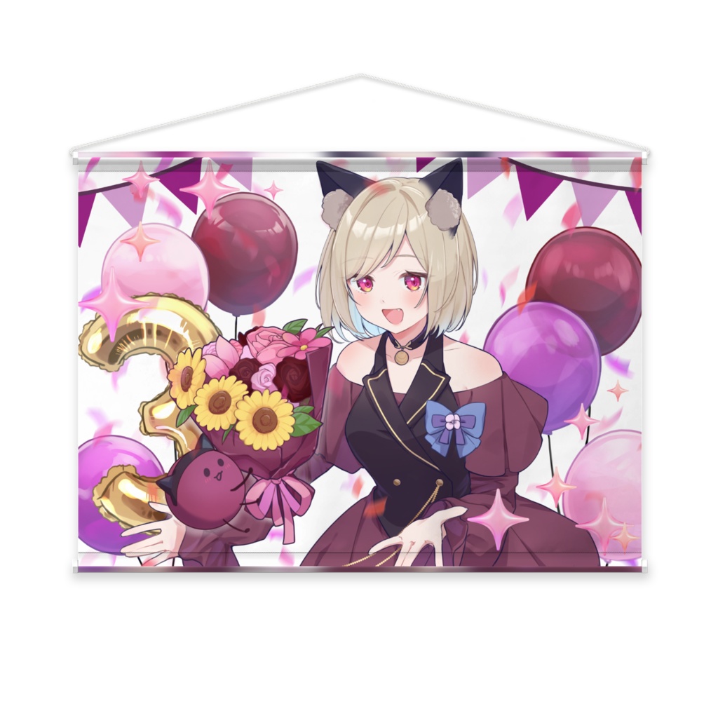 【シャーチャ3周年】記念イラスト　タペストリー