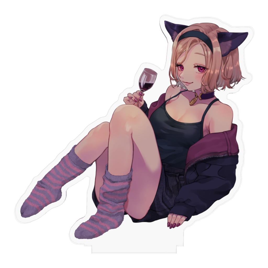 【おやすみ酒3周年グッズ】アクリルキーフィギュア(かんぱい)