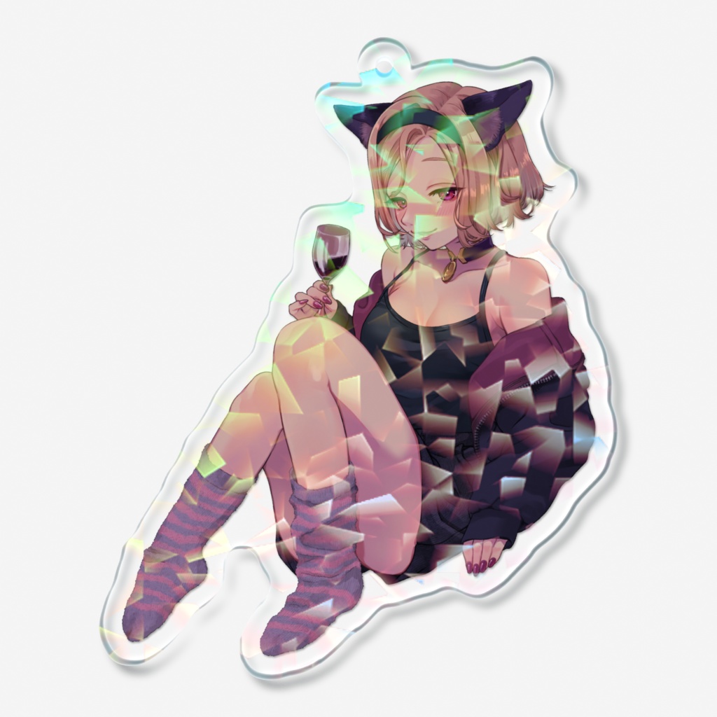 【おやすみ酒3周年グッズ】キラキラアクリルキーホルダー(ほろよい)