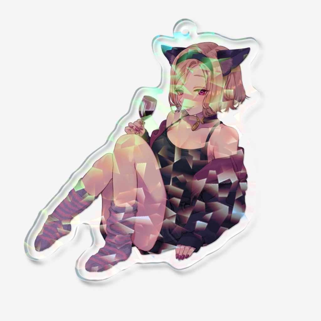 【おやすみ酒3周年グッズ】キラキラアクリルキーホルダー(ほろよい)