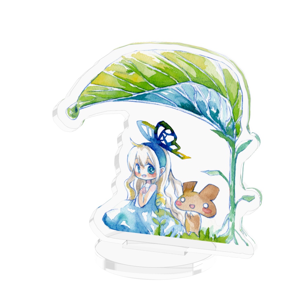 くまと雨宿りしながらアクリルフィギュア