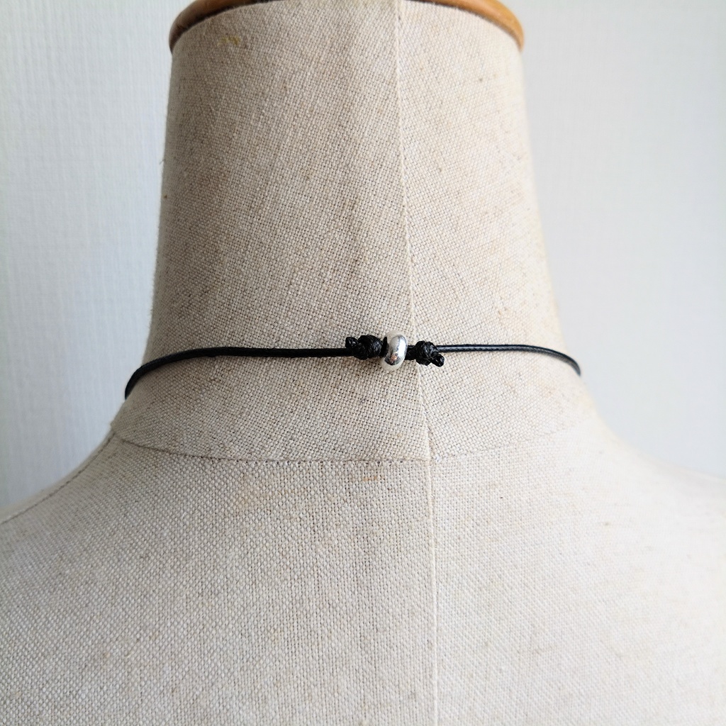 クロスネックレス フェアリーグランジ 十字架 ロザリオ レザー調 黒