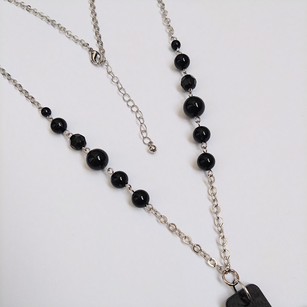 y2k フェアリーグランジ ネックレス ゴスロリ クロス 十字架 ロザリオ 黒 クロスネックレス