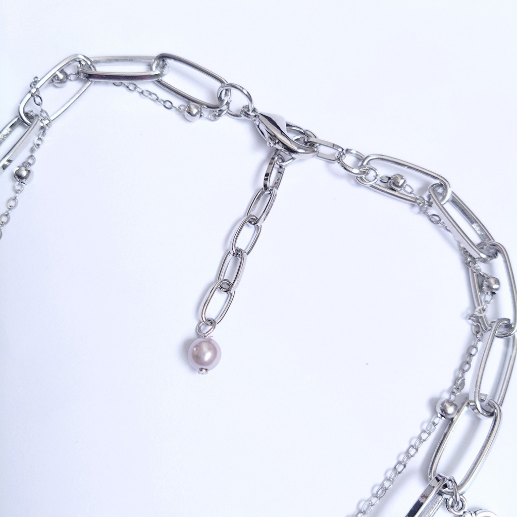 ミックスパーツネックレス y2k フェアリーグランジ 2連ネックレス