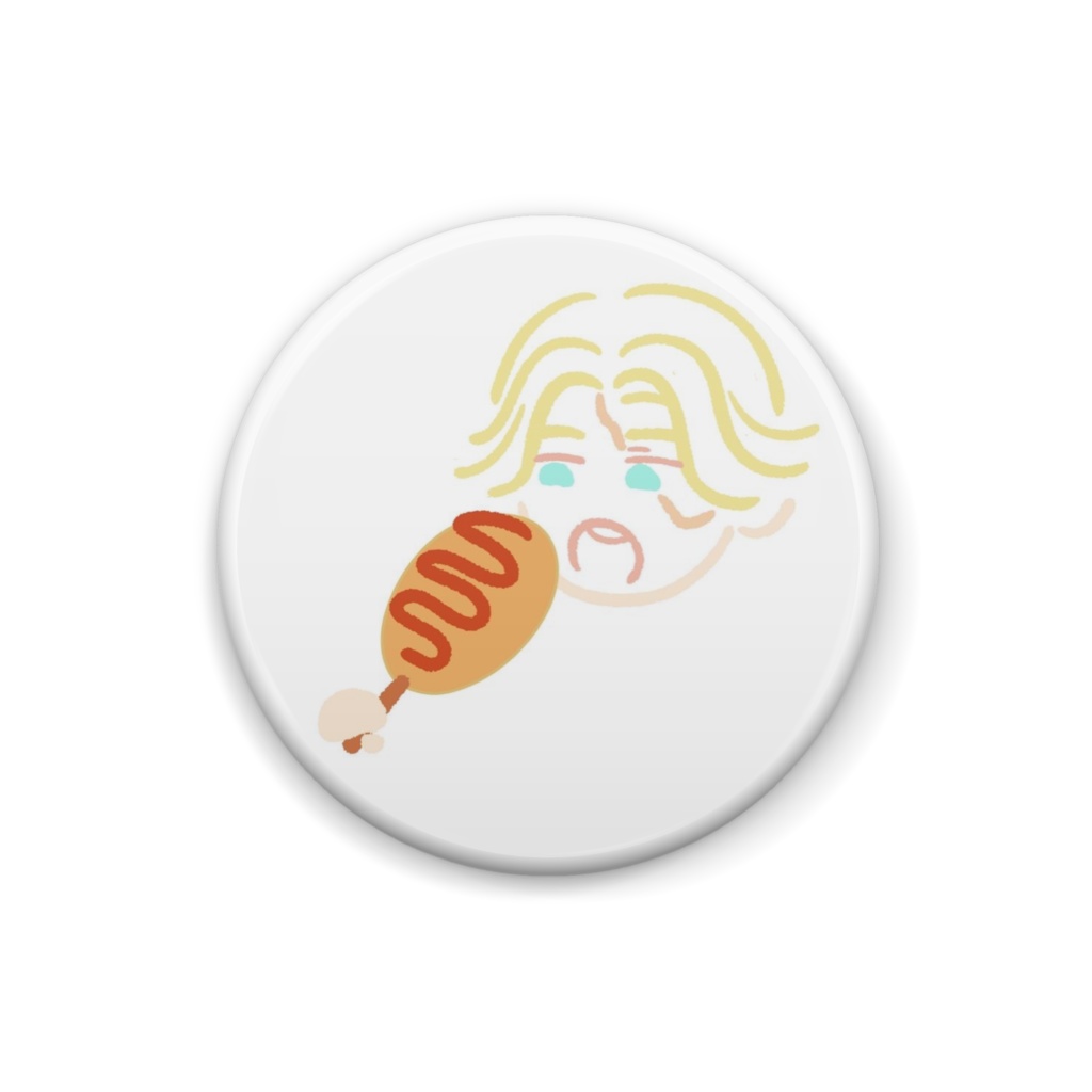 アメリカンドッグピー缶バッジ