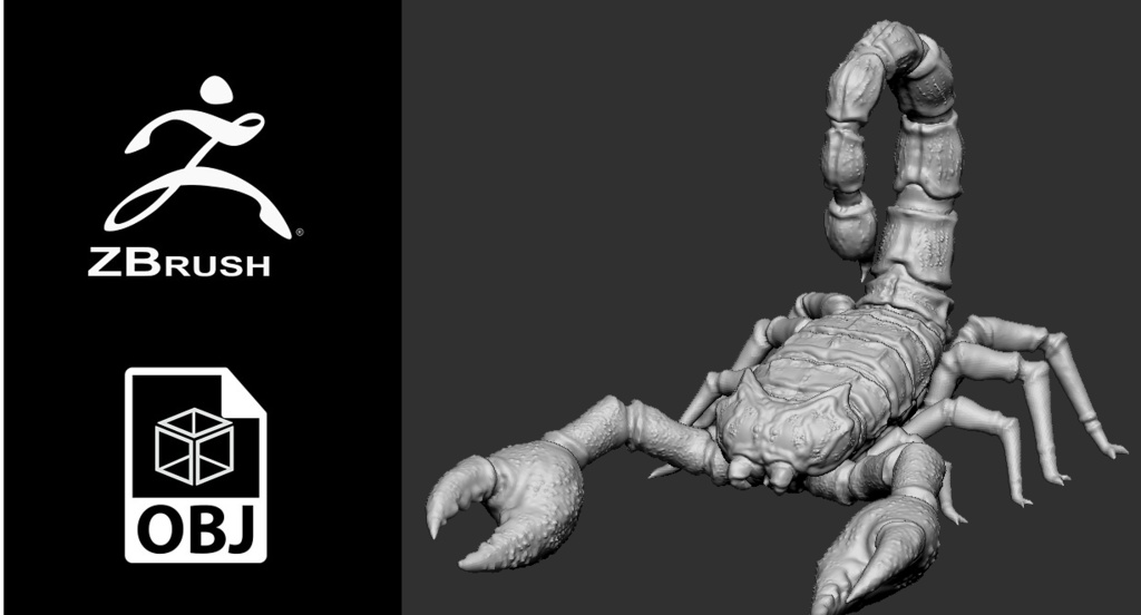 zbrush用　さそり型モンスターモデル