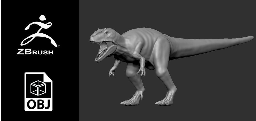 zbrush用　3Dモデル　恐竜素体01