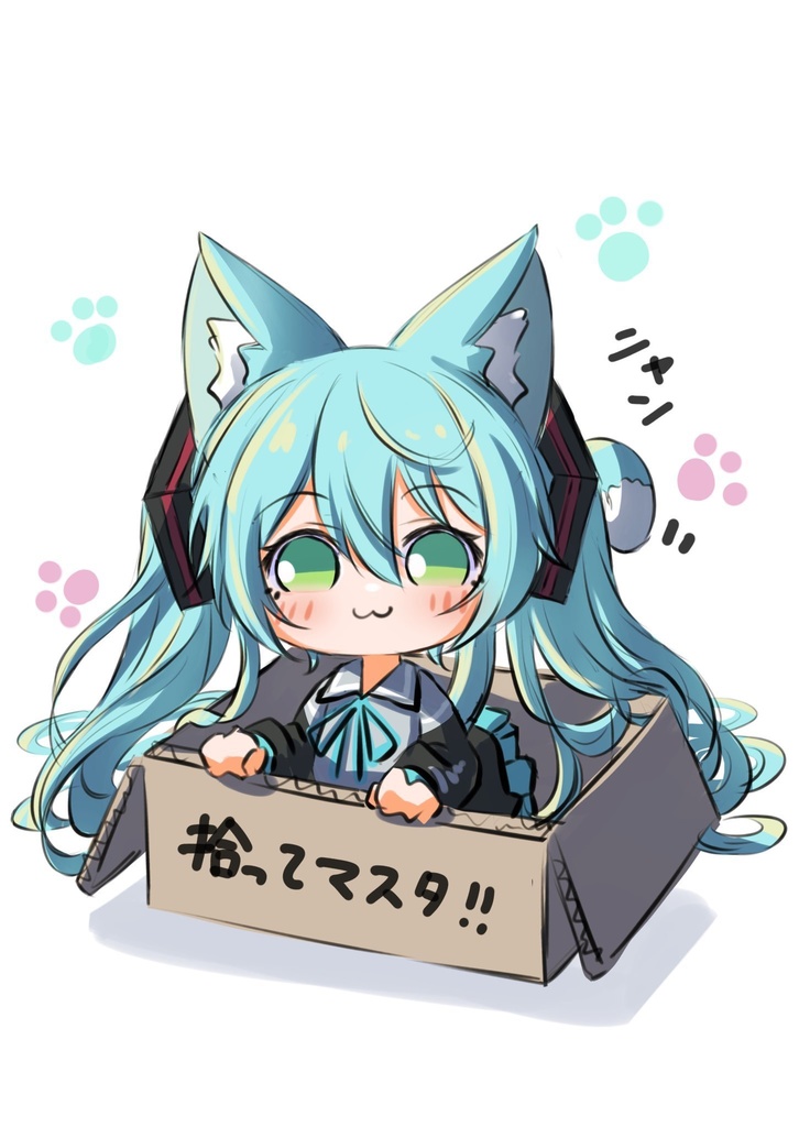 ■年内再販予定■【非公式】初音ミク アクリルキーホルダー 捨て猫Ver