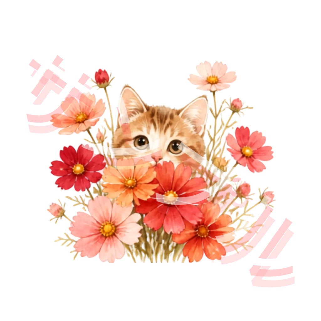 秋だ!にゃんこと紅葉狩り|水彩デジタルペーパー