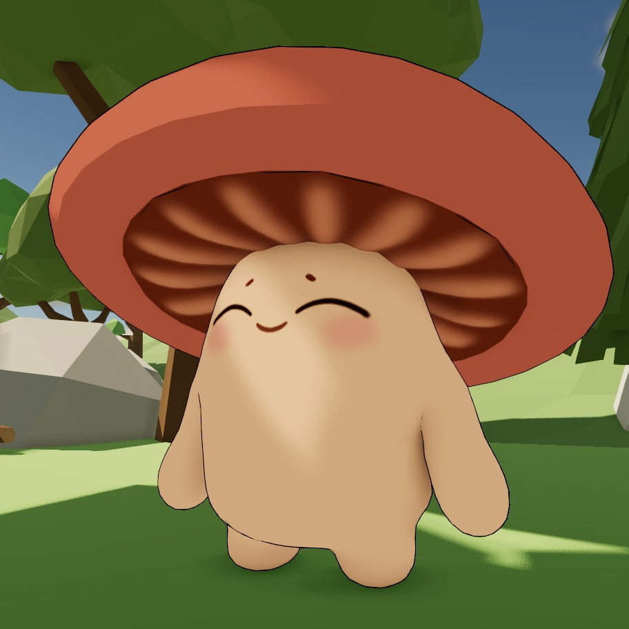 AIが描いたきのこキャラクター3Dモデル