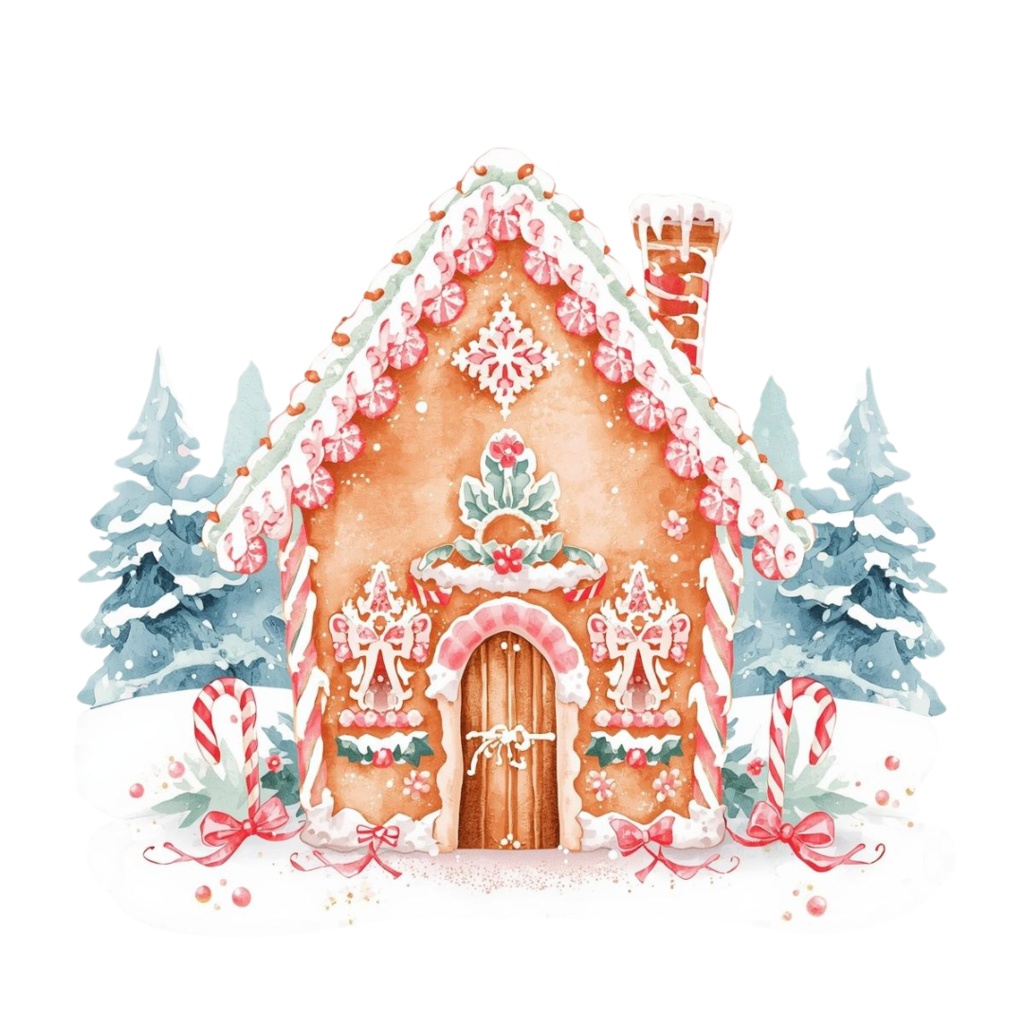 【アンティーク・パステル・クリスマス】ガーリー水彩クリップアート・コレクション(11 PNG ダウンロード)