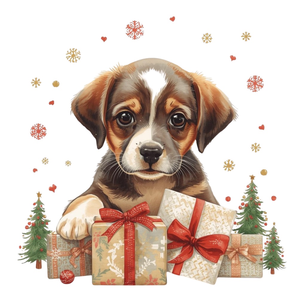 【可愛いワンちゃん素材】クリスマス素材10点