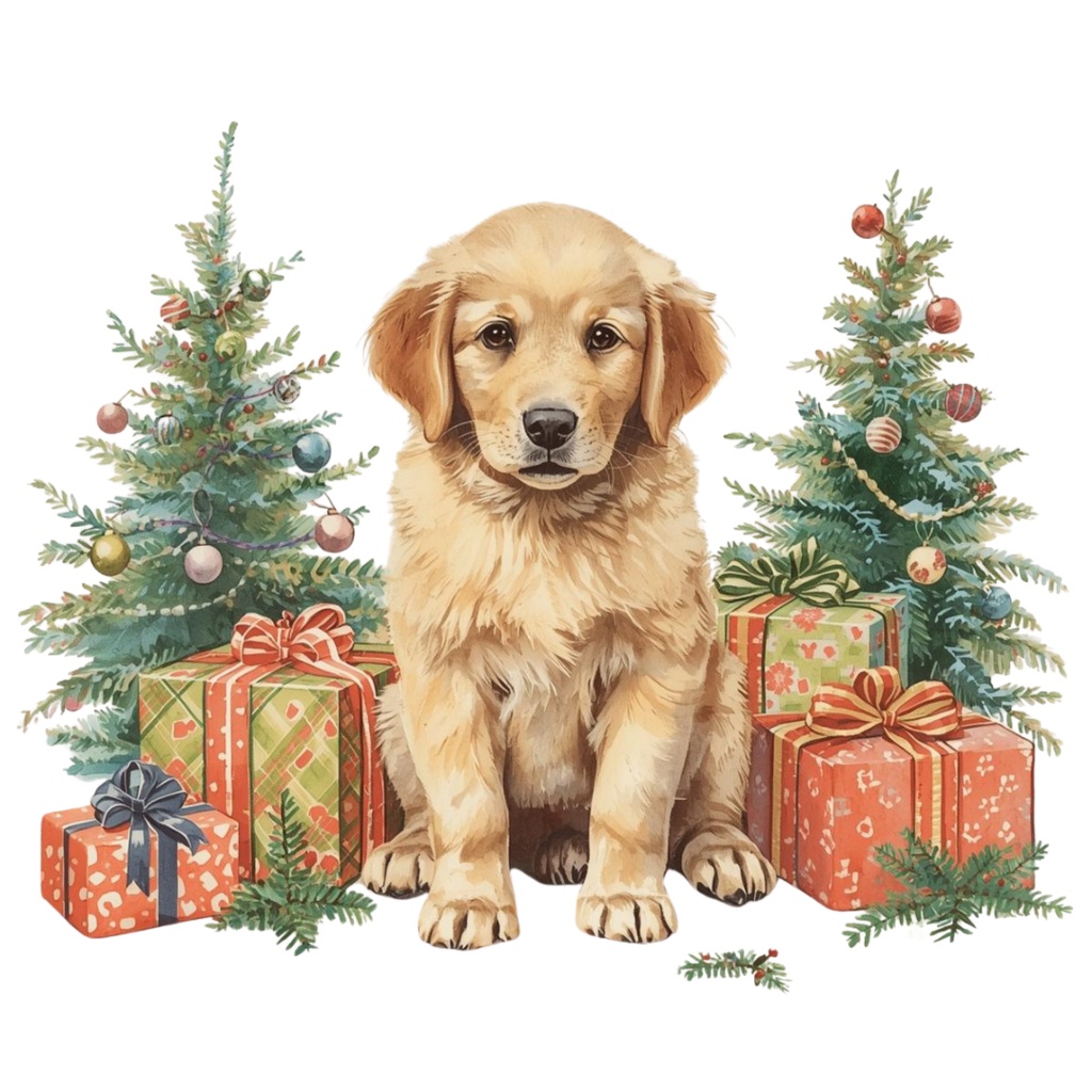 【可愛いワンちゃん素材】クリスマス素材10点