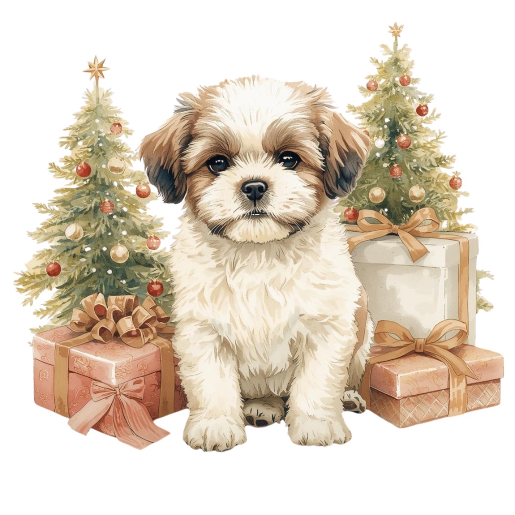 【可愛いワンちゃん素材】クリスマス素材10点