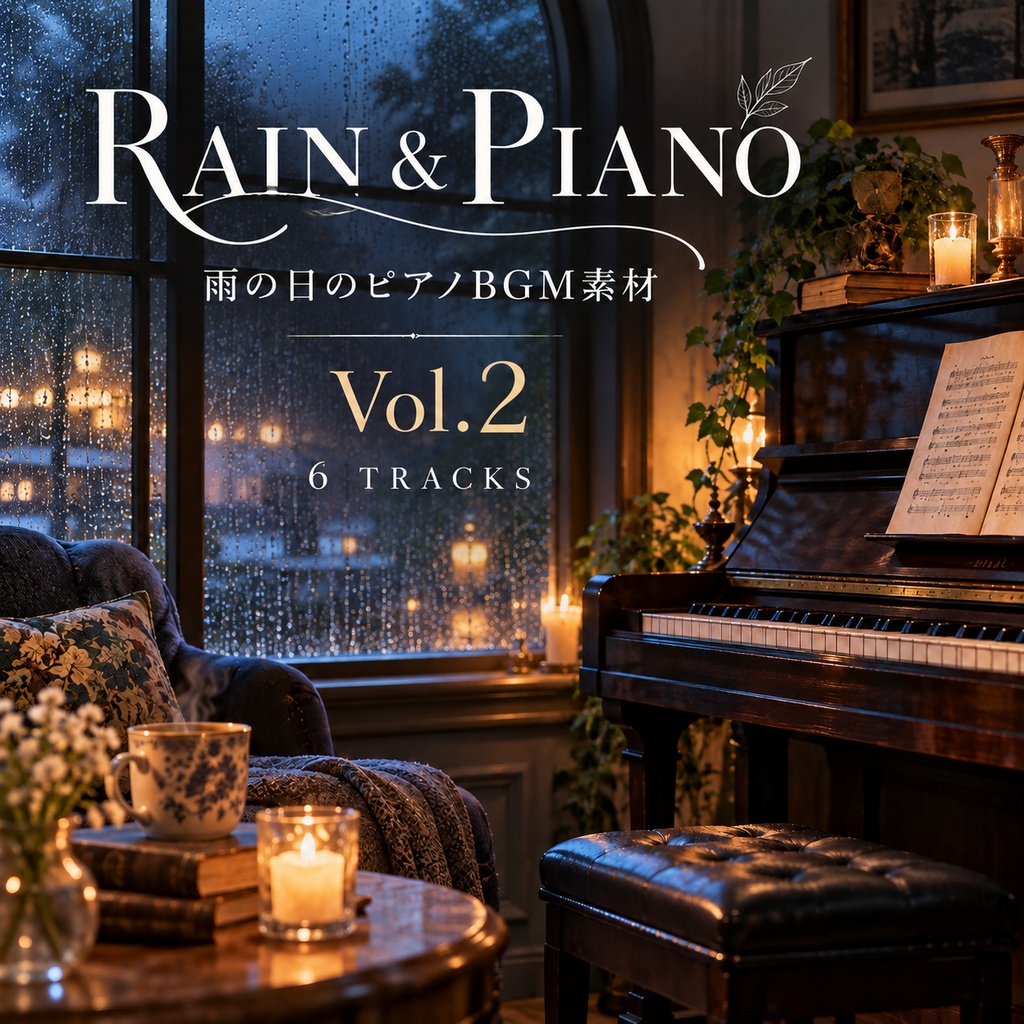 Rain & Piano Vol.2|雨の日のピアノBGM素材|6曲