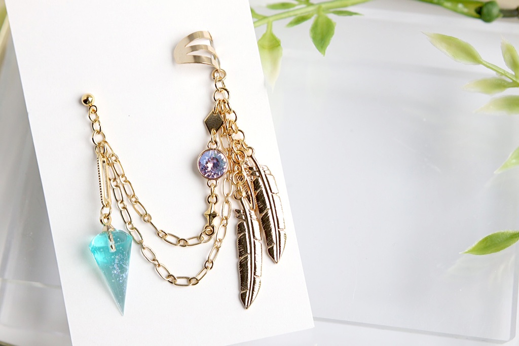 【イヤーカフ＆ピアス】アベンチュリン