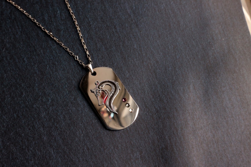 【ネックレス】wolf tag Black&red
