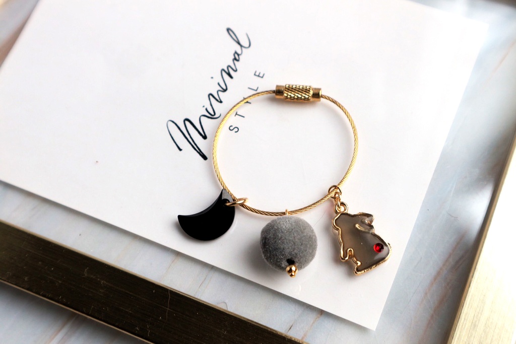 ★【キーホルダー】つきとうさぎ