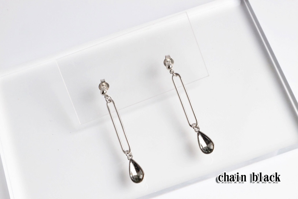 【ピアス】chain Black