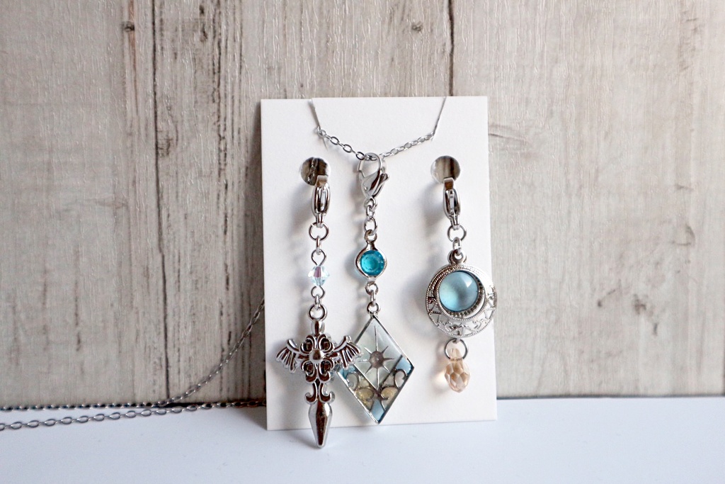 【3連チャームネックレス】ファイノン