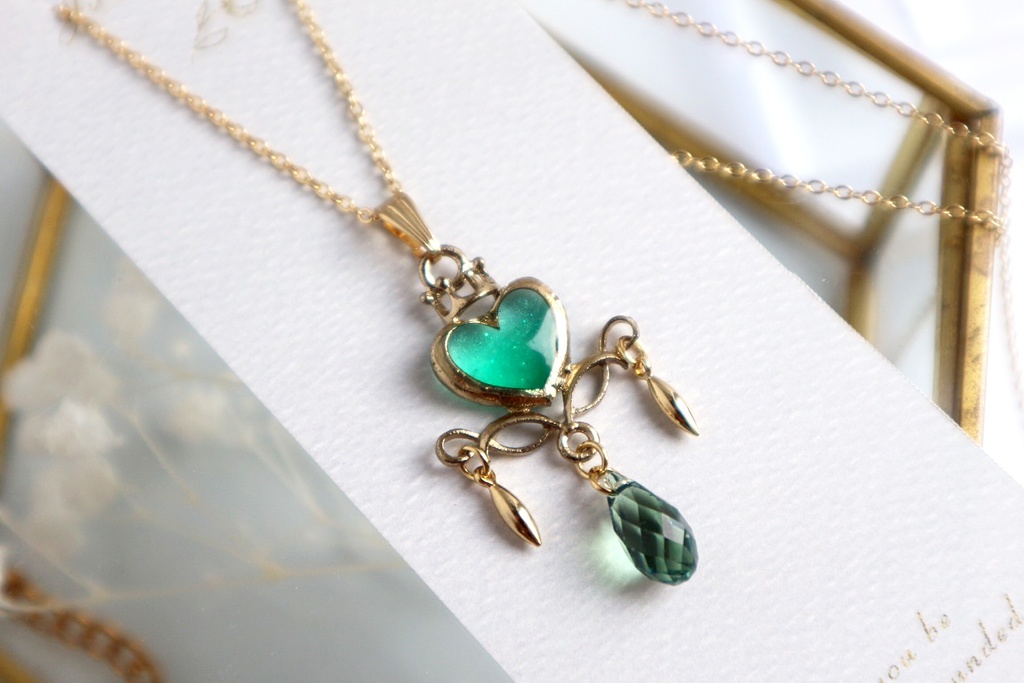 【ネックレス】green　Heart