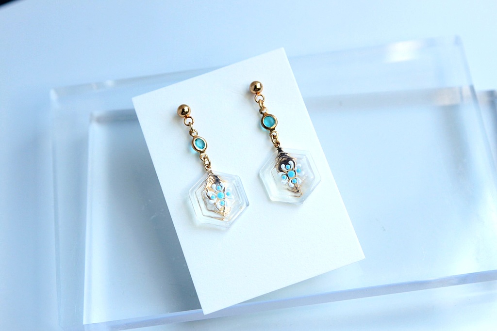 【ピアス】clear flower