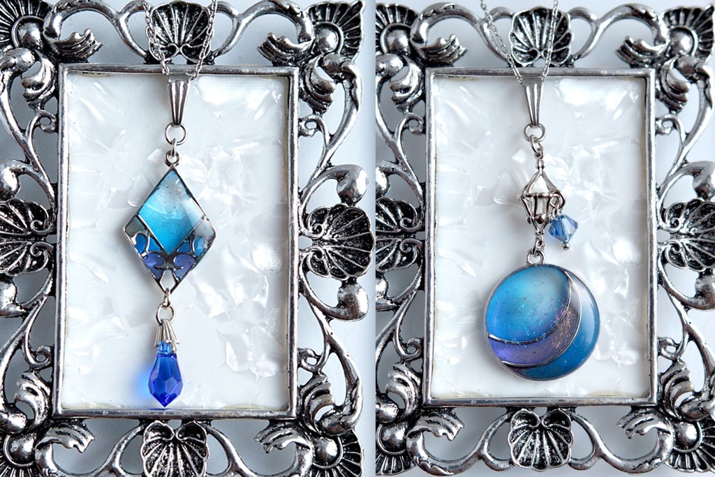 【ネックレス】ステンドグラス風ネックレス フリンズ