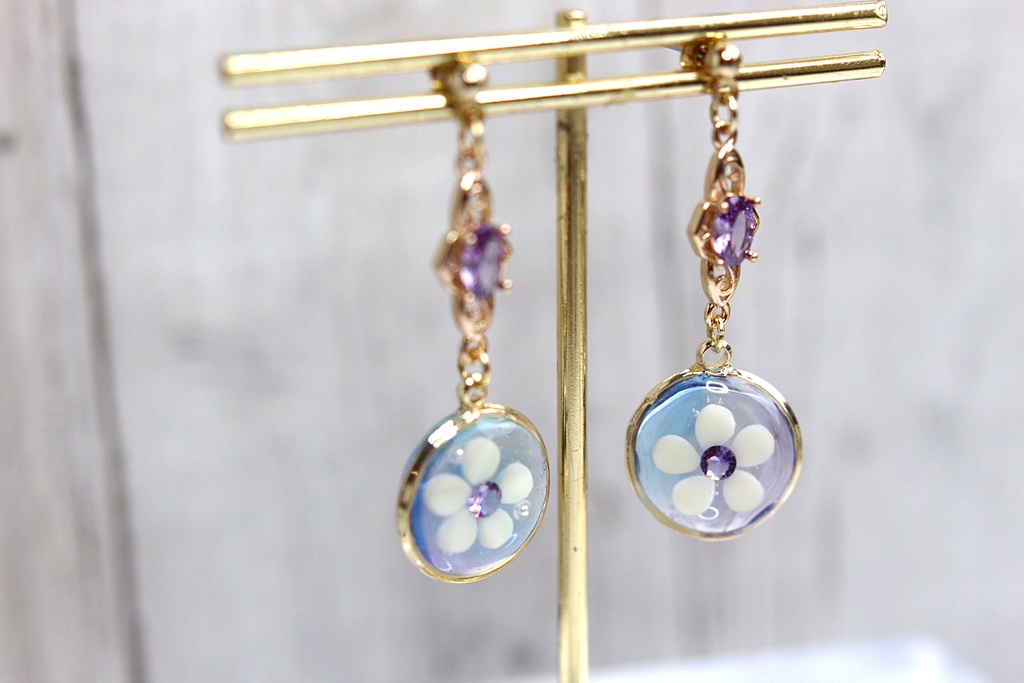 【ポニーフック&ピアス】pti flower