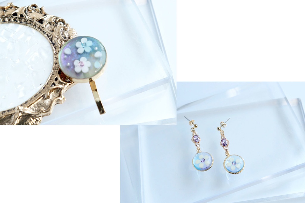 【ポニーフック&ピアス】pti flower