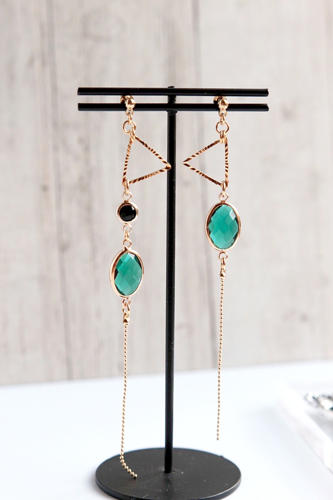 【ピアス】triangle　green