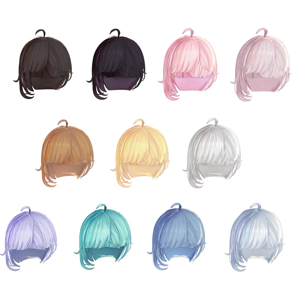 【Hair】Asymmetrical Bob【6アバター対応】