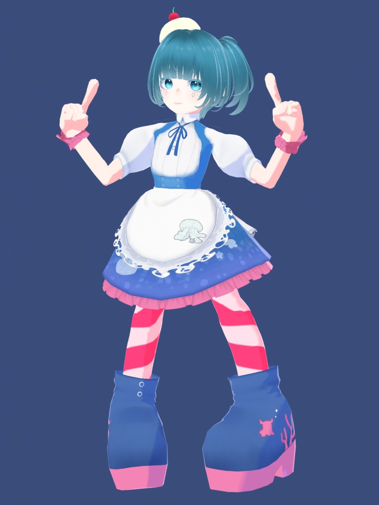 アバター向けVRMモデル「深海ソーダフロートちゃん」+衣装