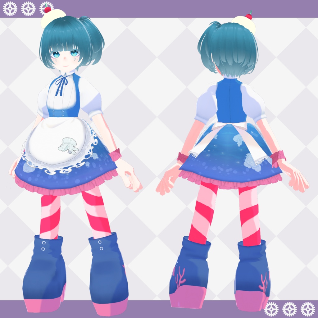 アバター向けVRMモデル「深海ソーダフロートちゃん」+衣装