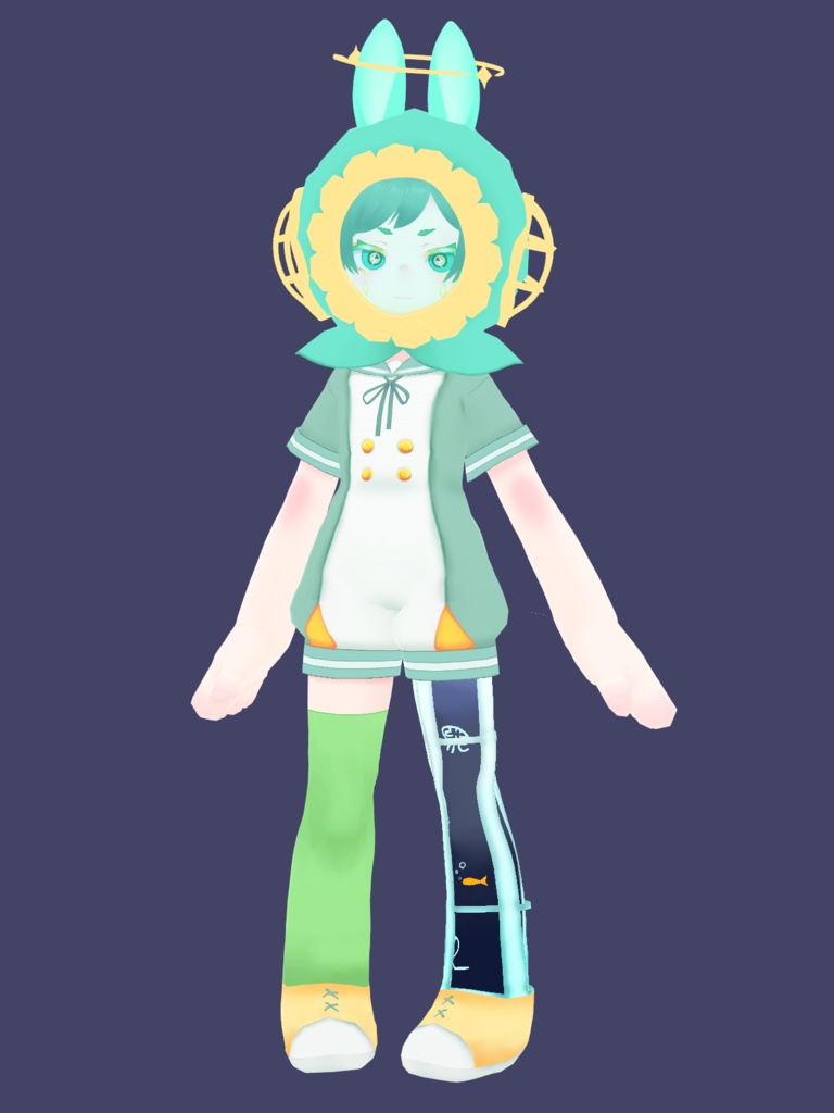 オリジナル3Dモデル「潜水帽ちゃん」+衣装
