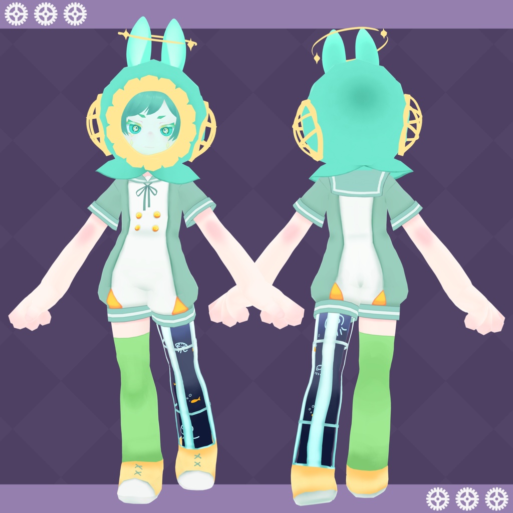 オリジナル3Dモデル「潜水帽ちゃん」+衣装