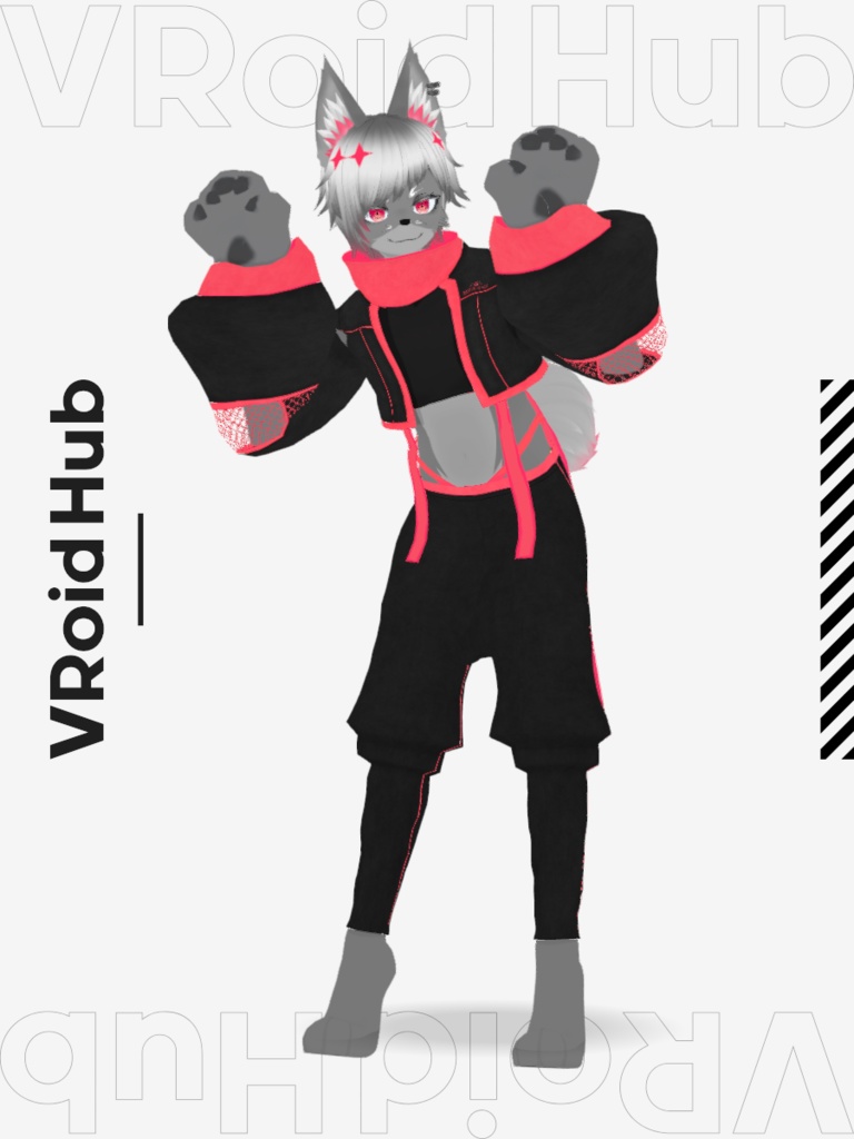 オリジナル3Dモデル「ケモノくんV2」+衣装