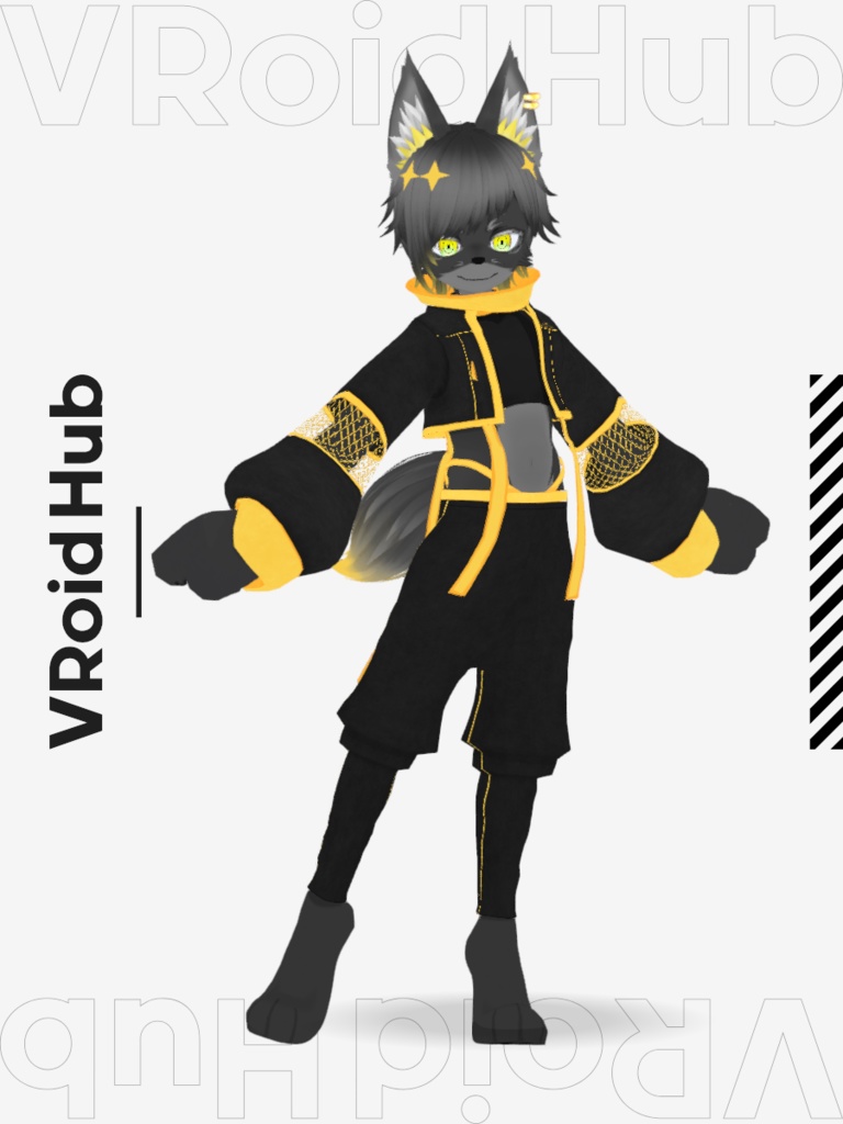 オリジナル3Dモデル「ケモノくんV2」+衣装