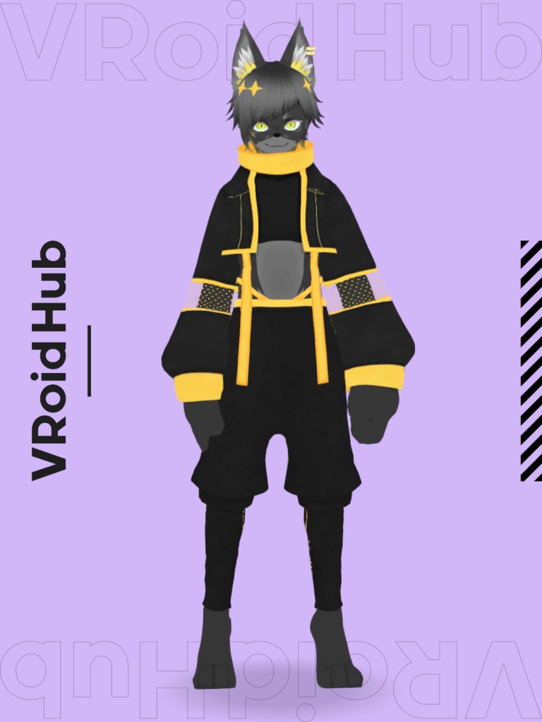 オリジナル3Dモデル「ケモノくんV2」+衣装