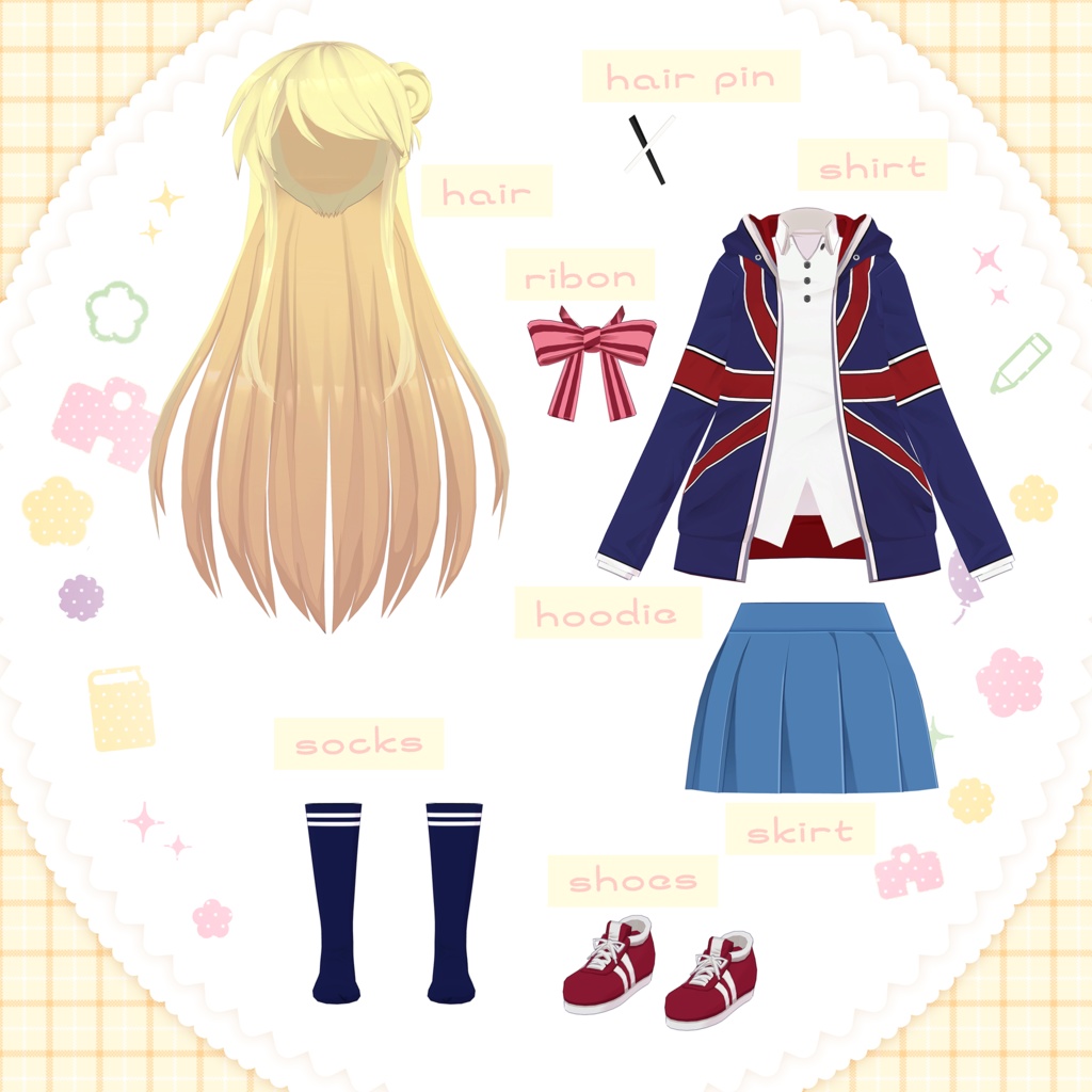 「九条 カレン」髪型・衣装セット(劇場版 きんいろモザイク Thank You!!)