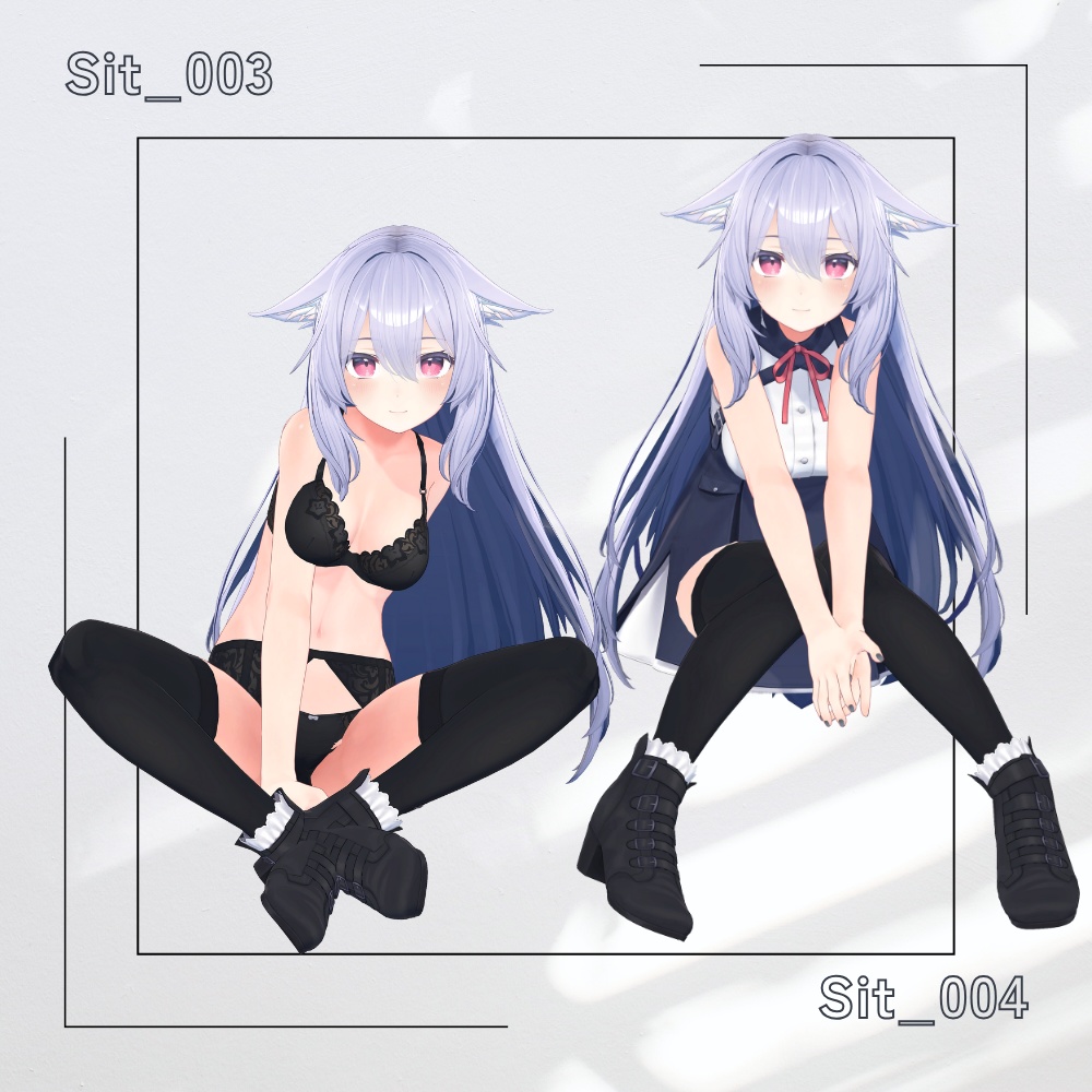 【アバター用モーション&ポーズ】写真撮影に最適なアニメーション集”Sit Pose” 【VRC/改変/ゲーム向け】