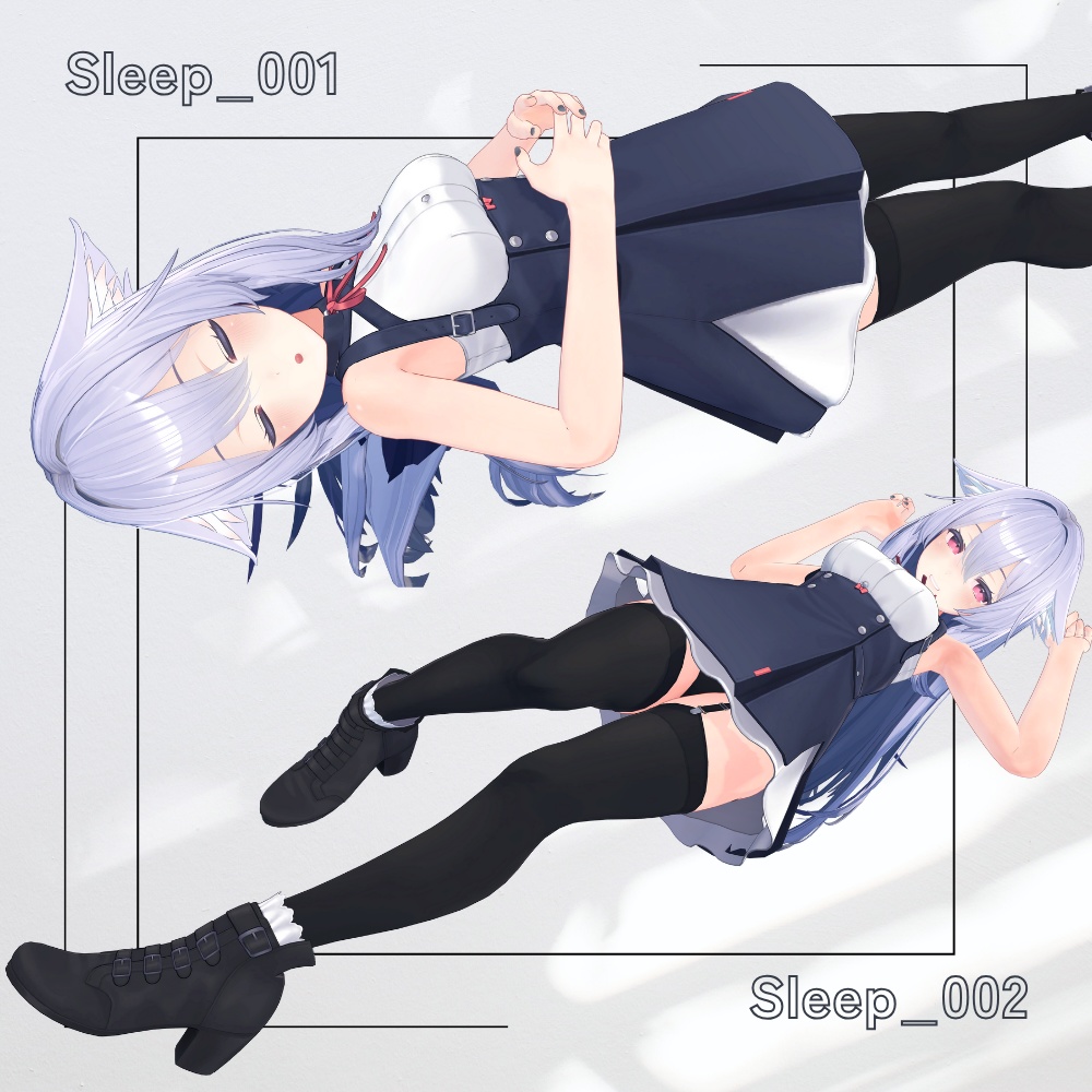 【アバター用モーション&ポーズ】写真撮影に最適なアニメーション集”Sleep” 【VRC/改変/ゲーム向け】