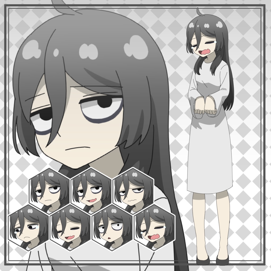 ド寝不足女子｜立ち絵素材（TRPG・配信・動画向け）